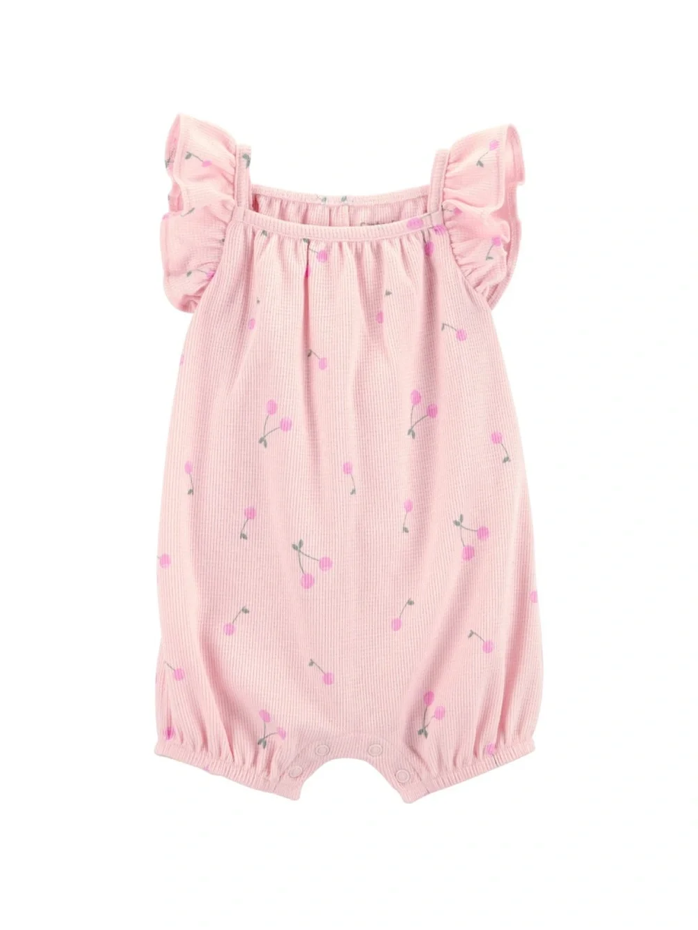 Carter's Light Pink Cherry Ruffle Sleeve Baby Romper